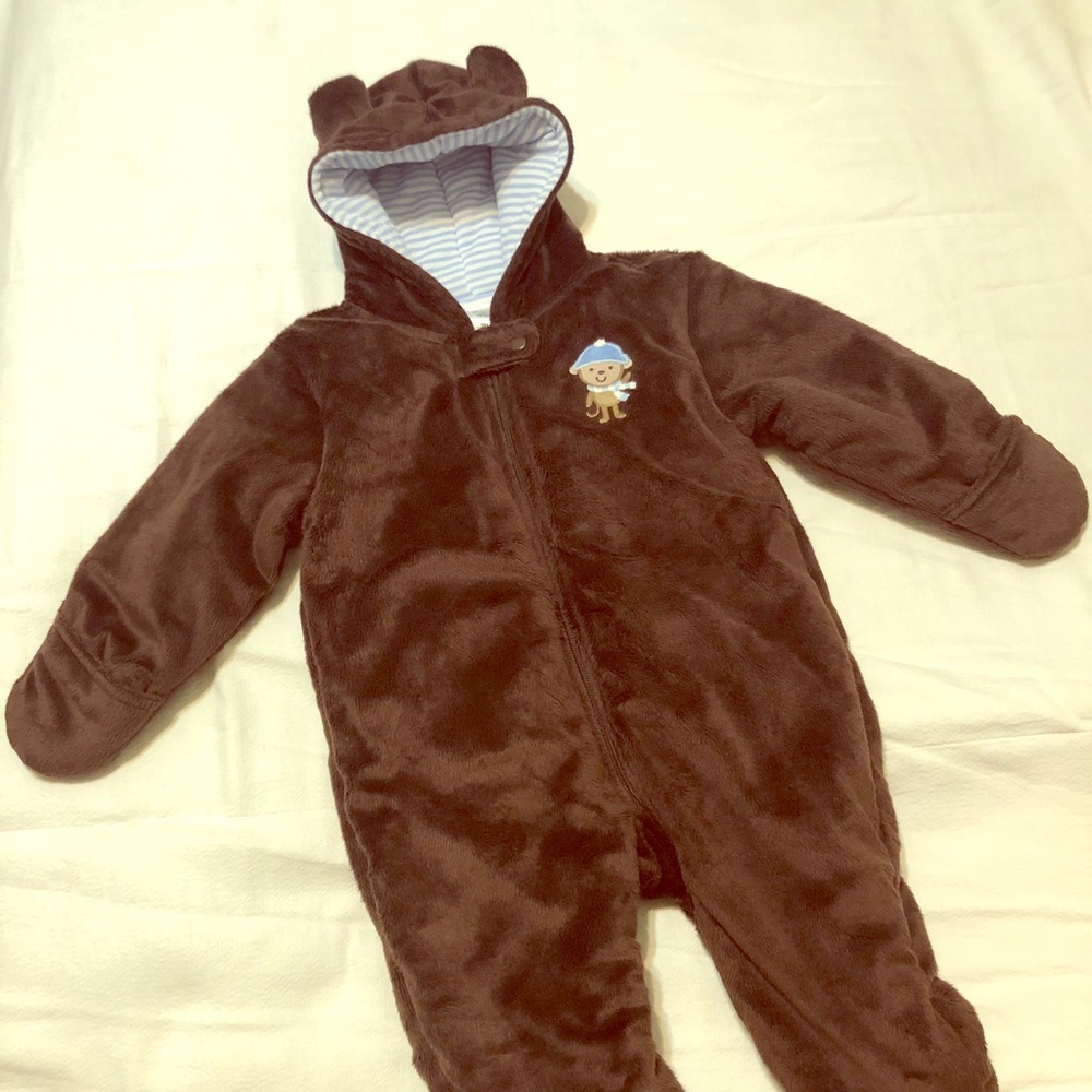 Cozy Teddy Bear zip-up sleeper for 6-9 months